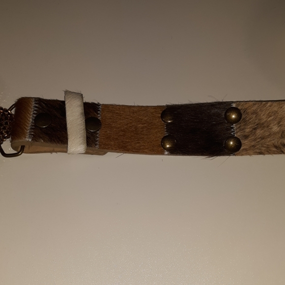 Bridget Shuster cowhide belt rhinestone buckle - Picture 3 of 8